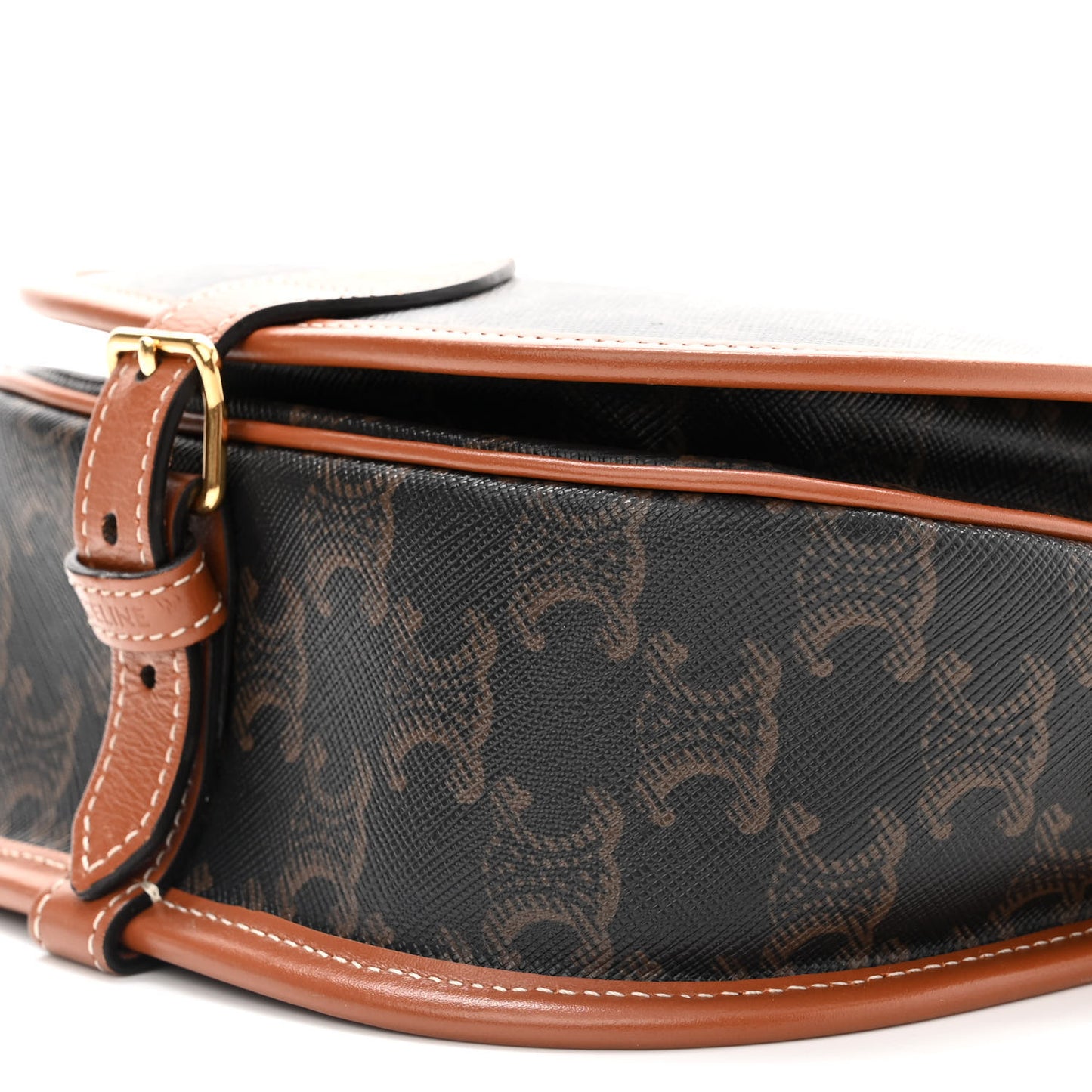 Triomphe Canvas Medium Folco Bag Tan
