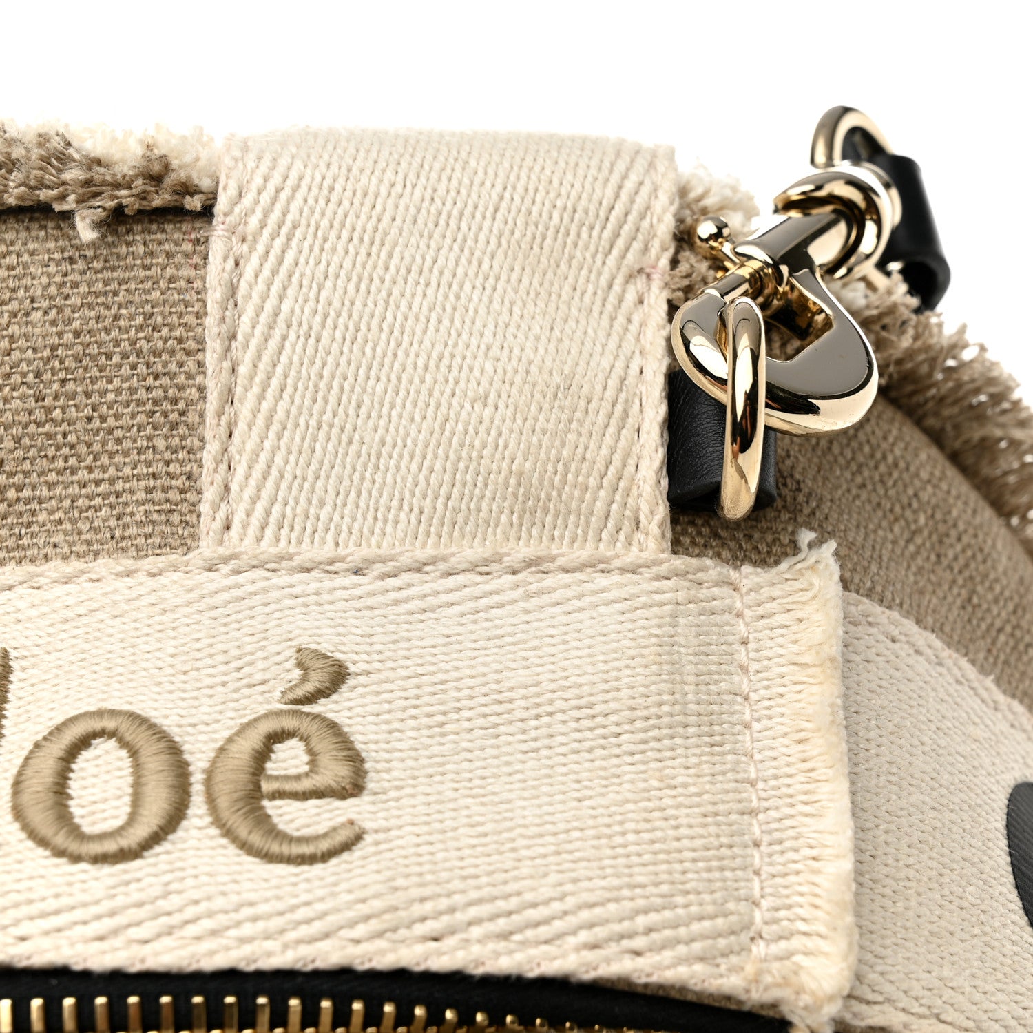 Chloe Canvas Logo Embroidered Woody Backpack Sand 12 of 14