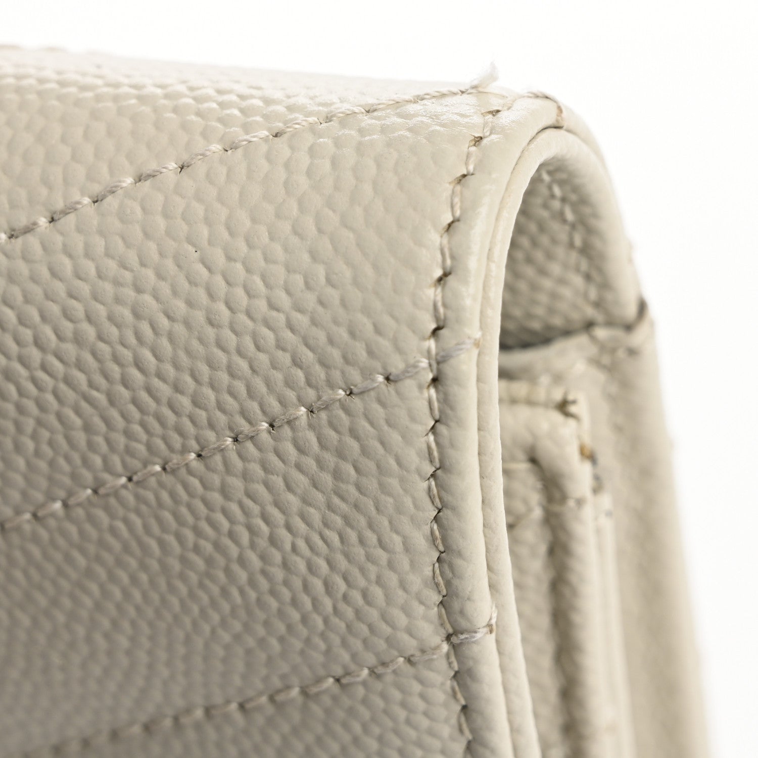 Saint Laurent Grain De Poudre Matelasse Chevron Monogram Envelope Clutch Blanc Vintage 11 of 12