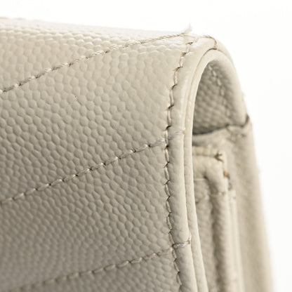 Saint Laurent Grain De Poudre Matelasse Chevron Monogram Envelope Clutch Blanc Vintage 11 of 12
