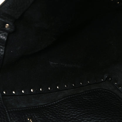 Valentino Garavani Pebbled Calfskin Medium Rockstud Tote Black 7 of 9