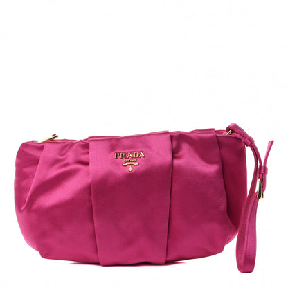 Prada Satin Wristlet Clutch Fuxia 1 of 4
