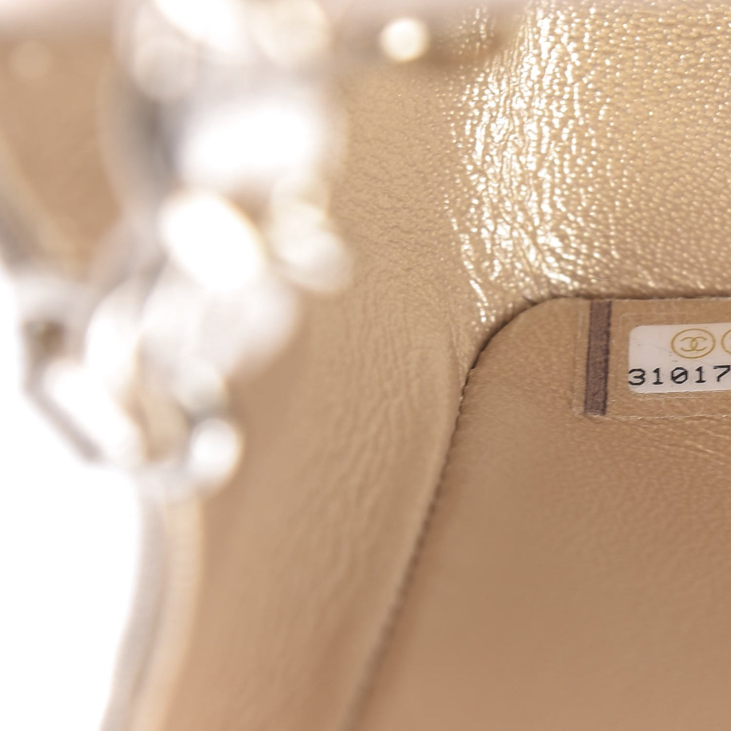 Metallic Lambskin Quilted Mini Rectangular Flap Gold