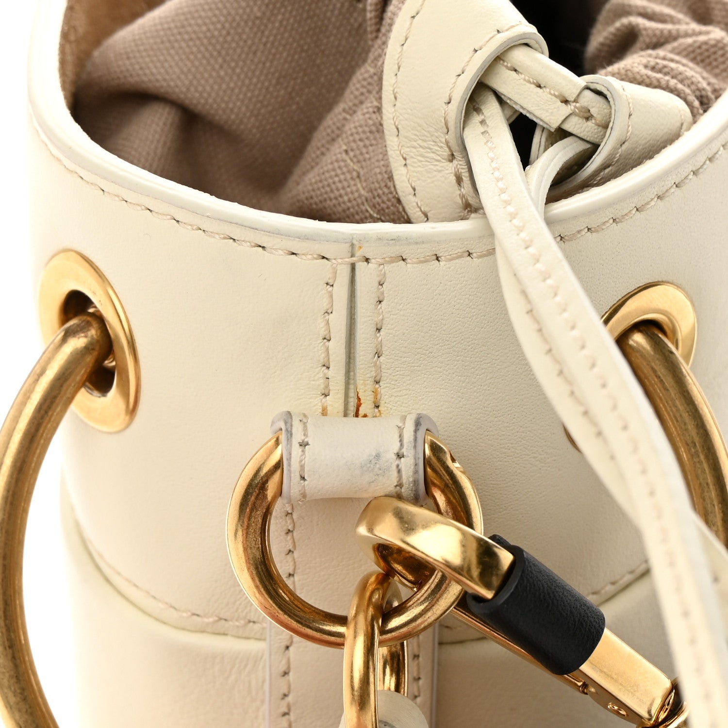 Chloe Smooth Calfskin Mini Roy Bucket Bag Natural White 14 of 19