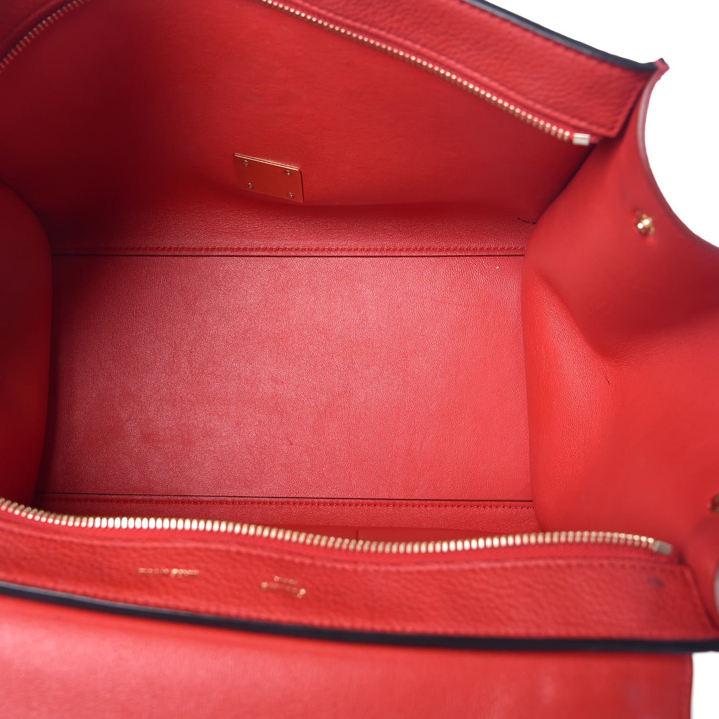 Drummed Calfskin Suede Medium Trapeze Coquelicot