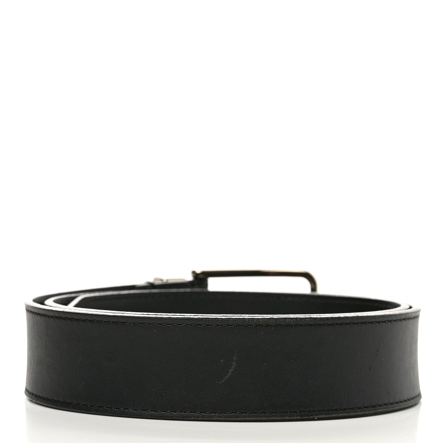 Louis Vuitton Calfskin 35mm Pont Neuf Belt 85 34 Black 2 of 8
