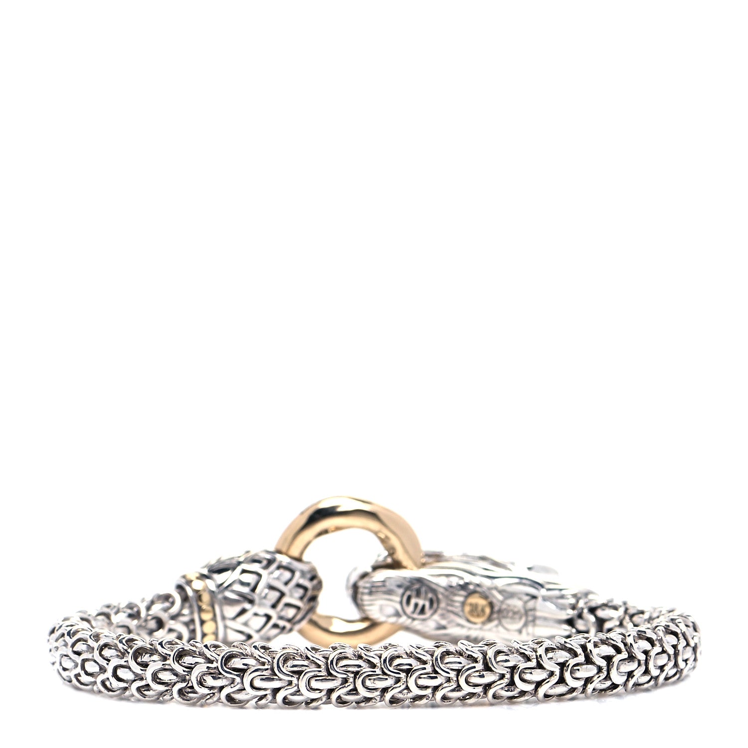John Hardy Sterling Silver 18K Yellow Gold 6mm Naga Dragon Bracelet 4 of 6