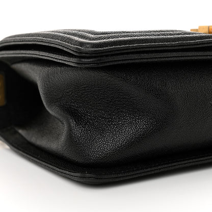 Chanel Caviar Chevron Quilted Medium Boy Flap Black 9 of 10