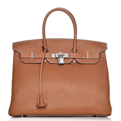 Hermes Natural Barenia Faubourg Birkin 35 Fauve 1 of 29