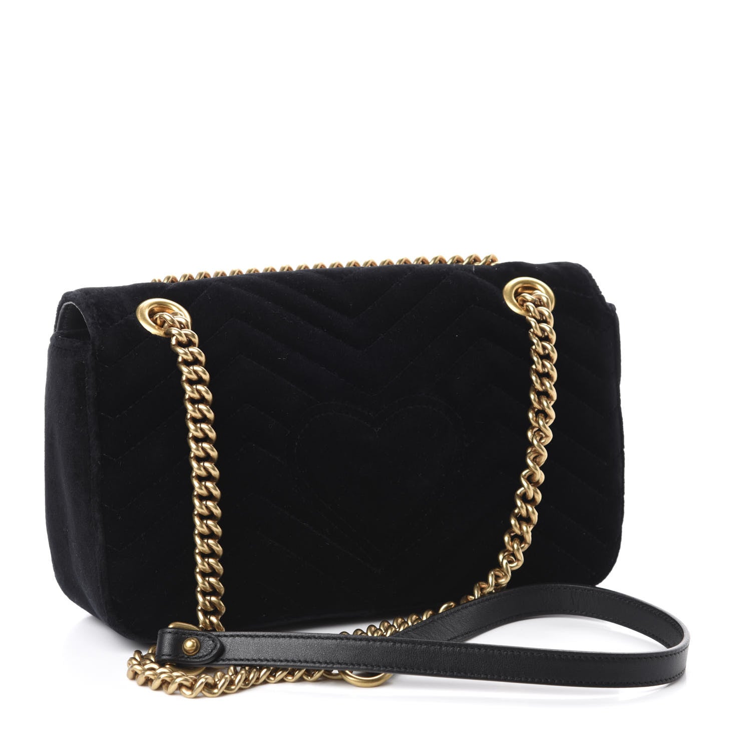 Gucci Velvet Matelasse Marquise Crystals Embroidered Small GG Marmont Shoulder Bag Black 3 of 10