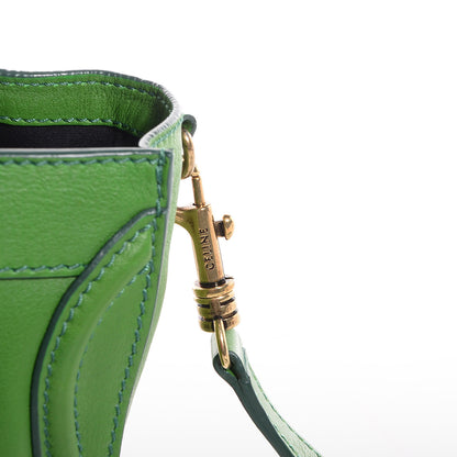 Celine Smooth Calfskin Nano Luggage Green 9 of 10