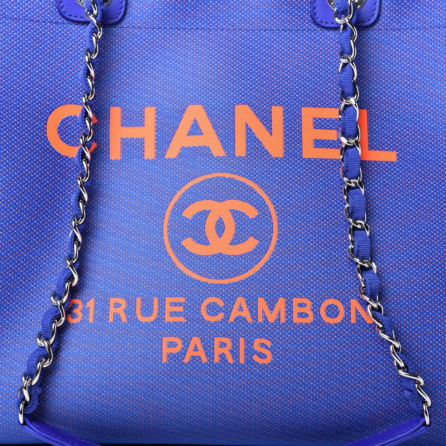 Mixed Fibers Medium Deauville Tote Blue Orange