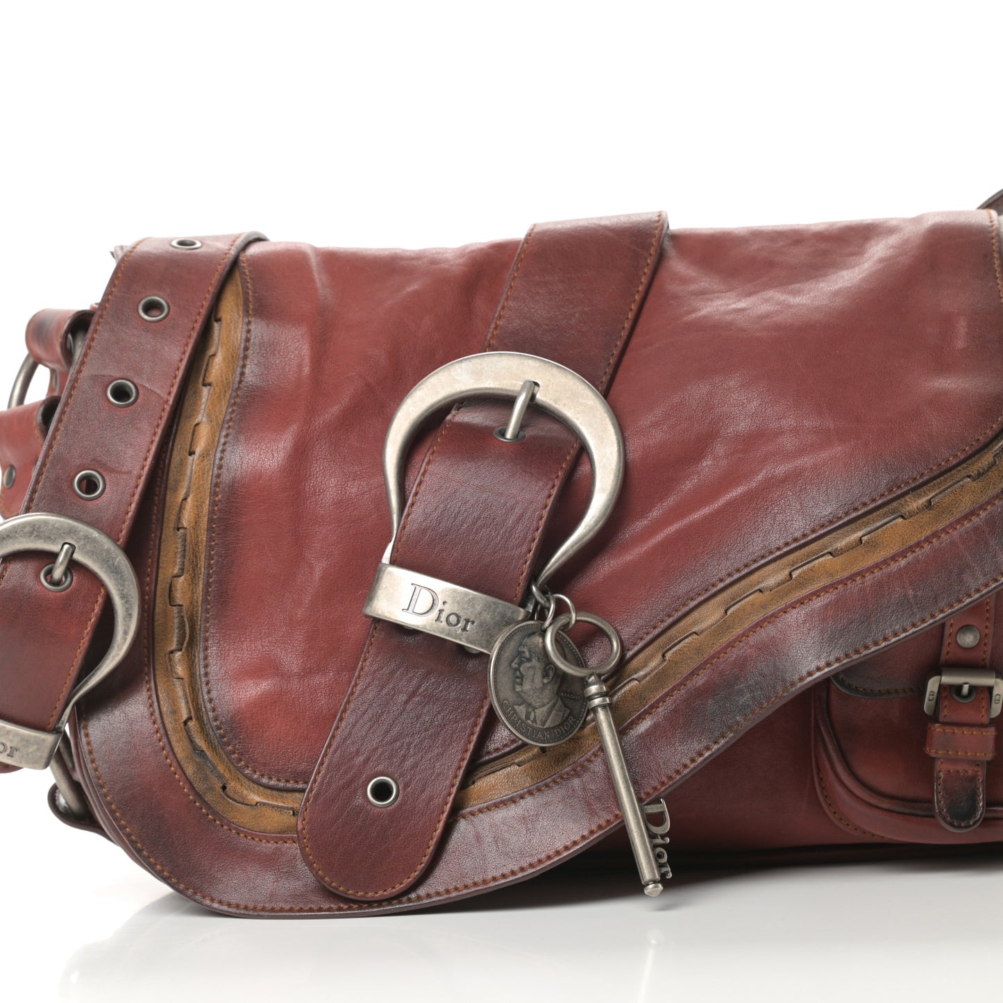 Calfskin Medium Gaucho Double Saddle Red