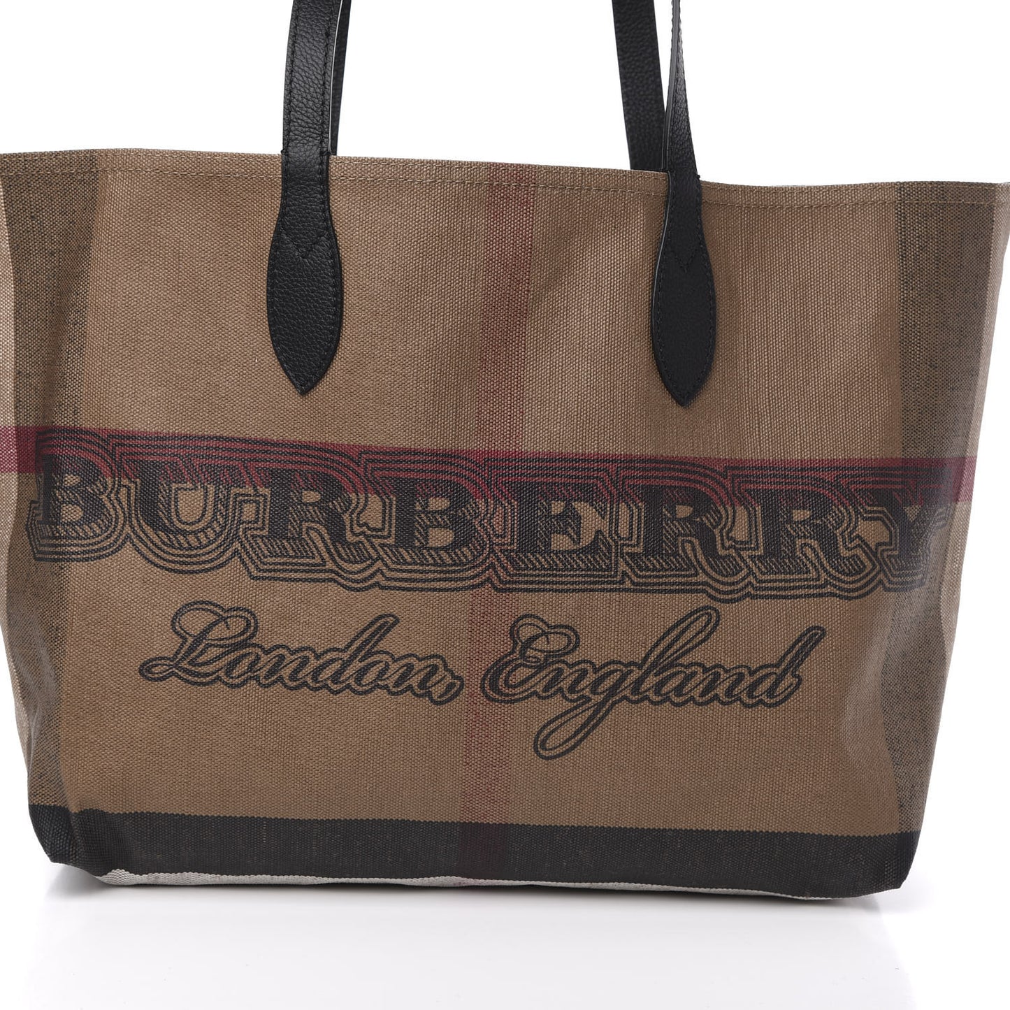 Coated Canvas Mega Check Medium Doodle Tote Black