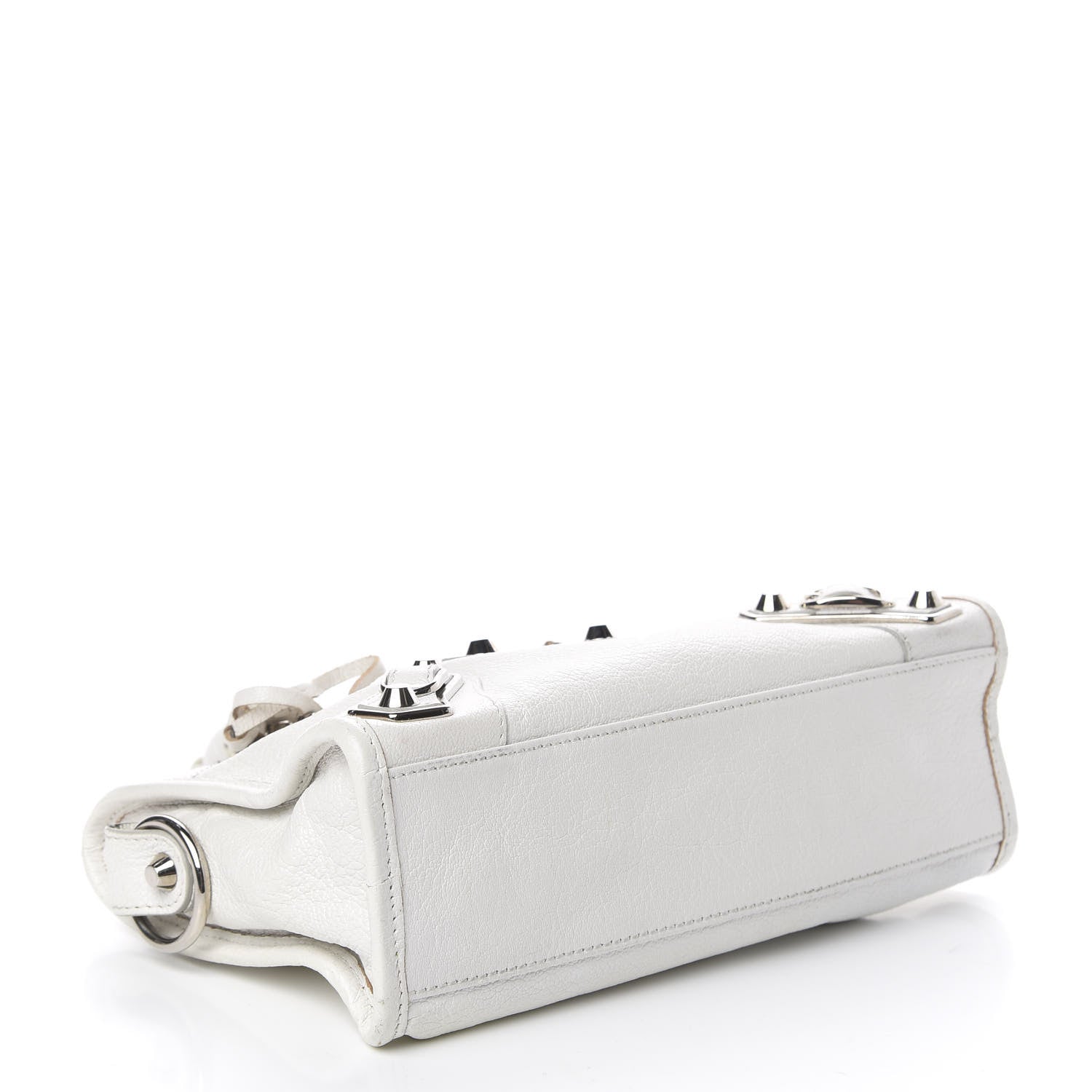 Balenciaga Chevre Silver Metallic Edge Hardware Mini City White 3 of 9