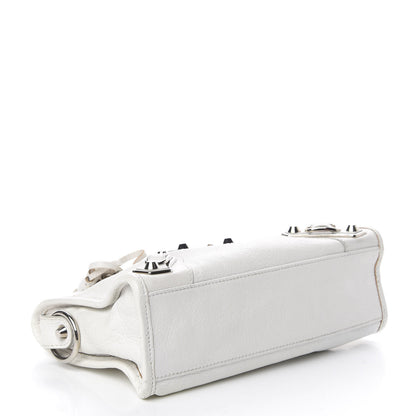Balenciaga Chevre Silver Metallic Edge Hardware Mini City White 3 of 9