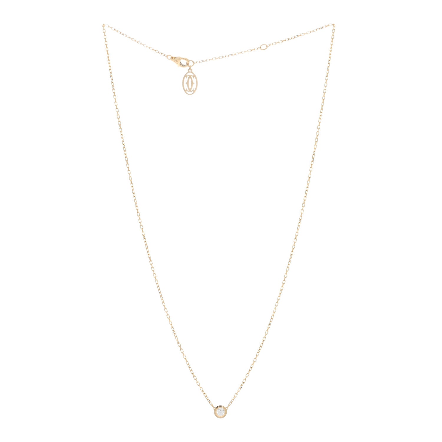 Cartier 18K Yellow Gold Diamond LM D'Amour Pendant Necklace 3 of 5
