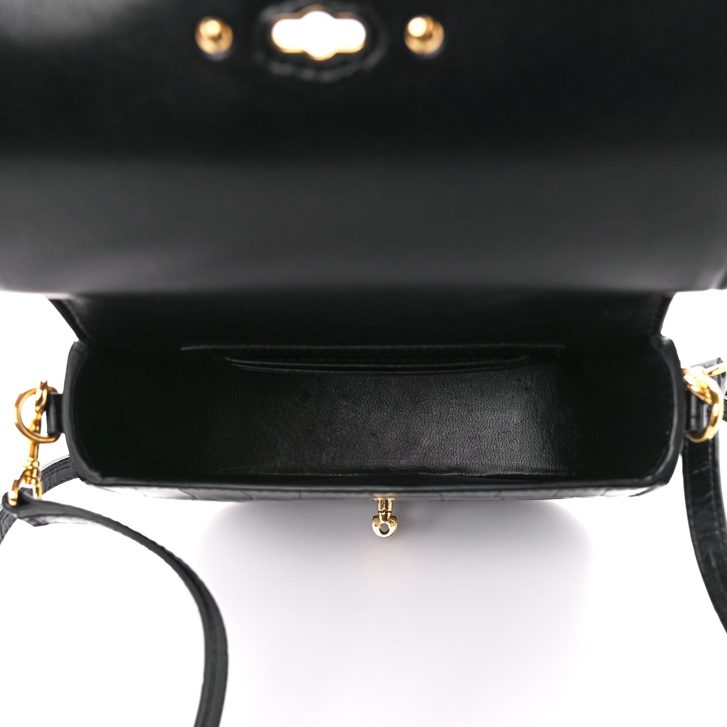 Mulberry Deep Calfskin Crocodile Embossed Small Darley Black 5 of 11