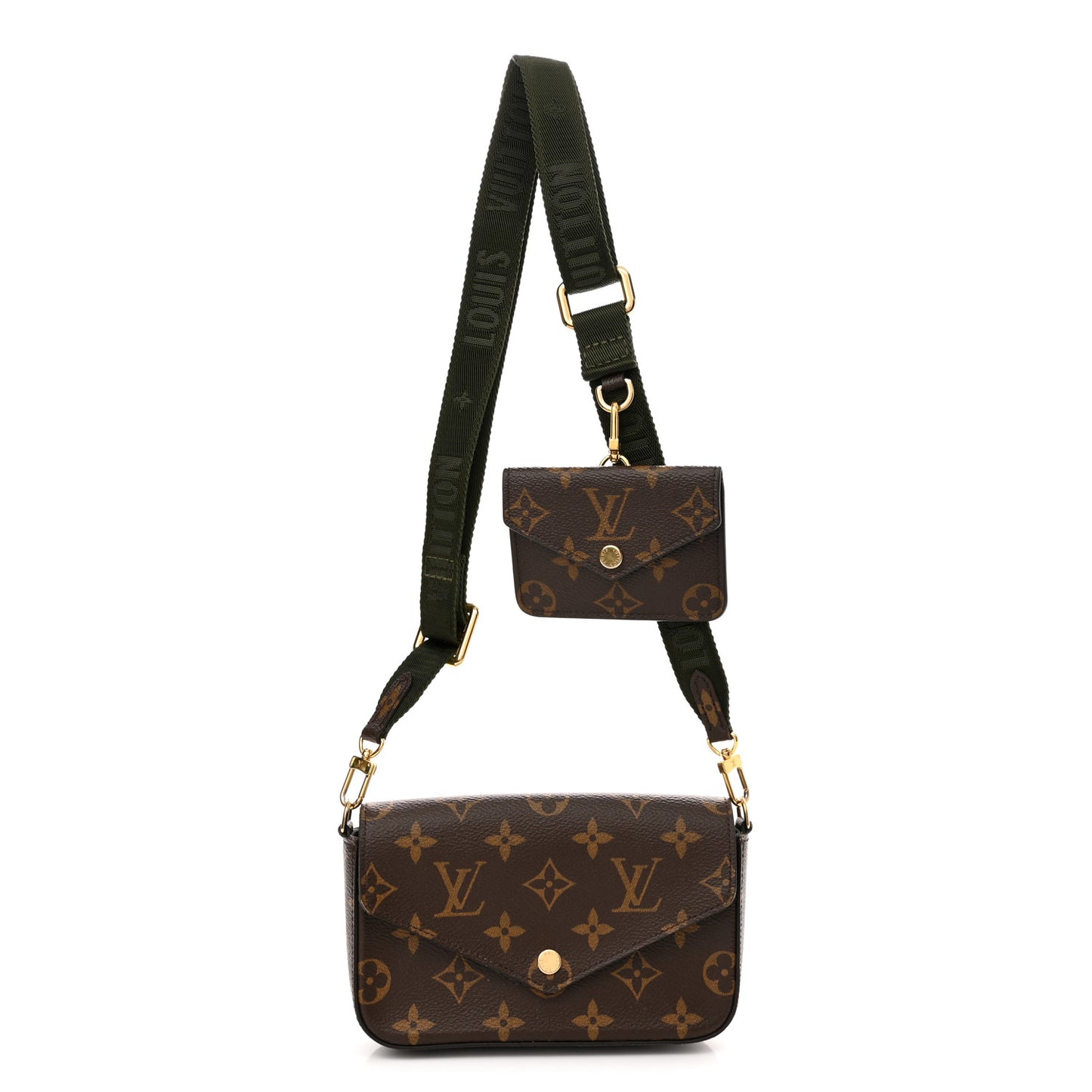 Monogram Felicie Strap & Go Kaki