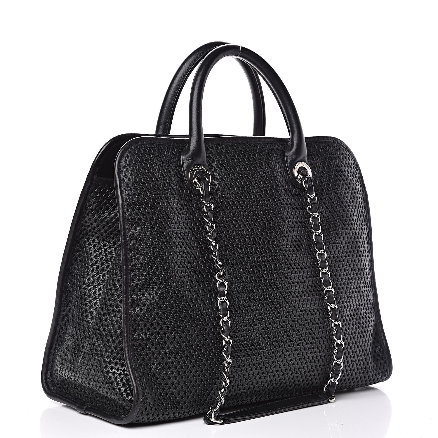 Chanel Calfskin Perforated Up In The Air Tote Black 3 of 13