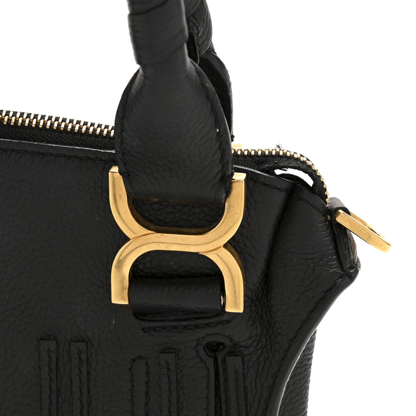 Calfskin Small Marcie Satchel Black