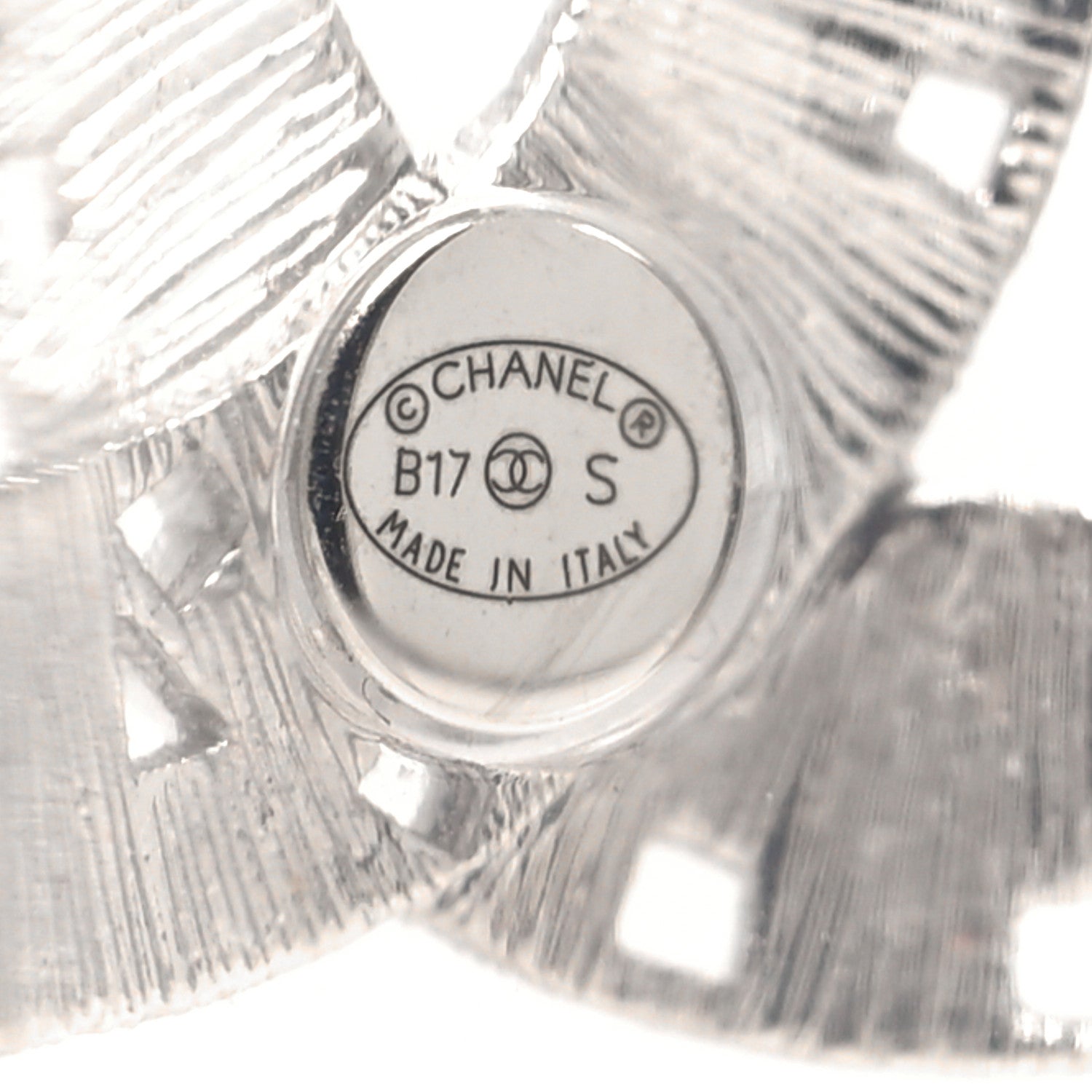 Chanel Baguette Crystal CC Cuff Transparent Silver Blue 5 of 5