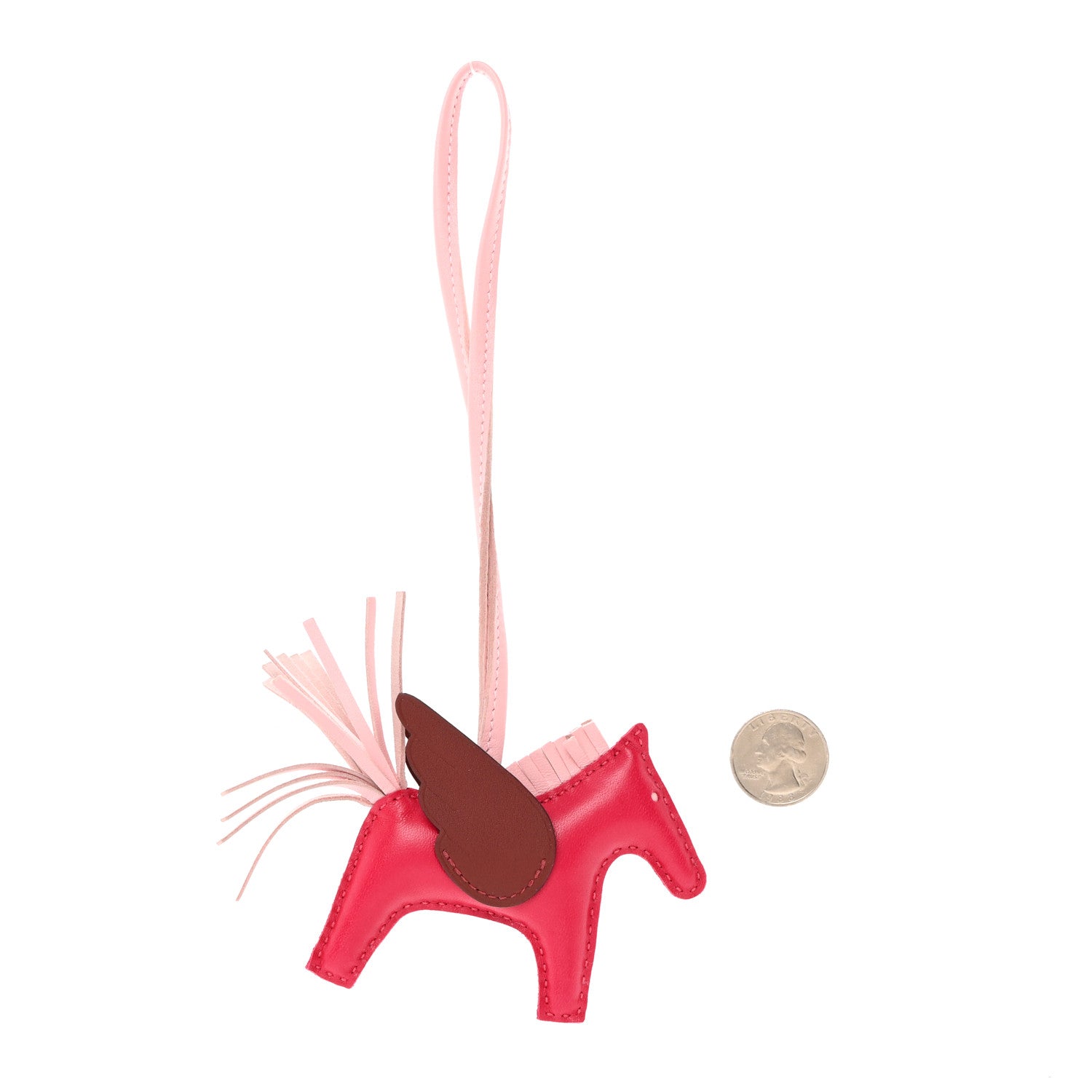 Hermes Milo Lambskin Grigri Rodeo Pegase Horse Bag Charm PM Framboise Rose Sakura Rouge H 2 of 5