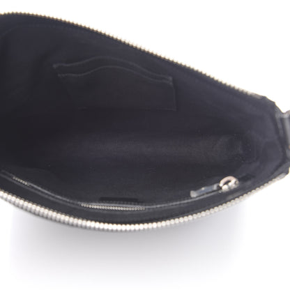 Gucci GG Supreme Monogram Appia Calfskin Web Flat Messenger Bag Black Grey 5 of 12