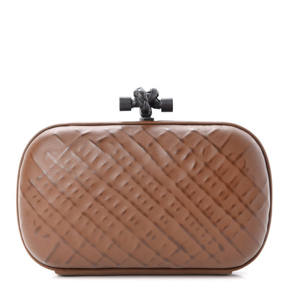 Bottega Veneta Nappa Embossed Knot Clutch Light Brown 1 of 7