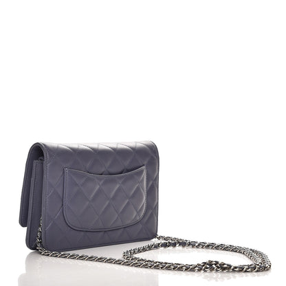Chanel Lambskin Quilted Wallet On Chain WOC Lavender 3 of 9