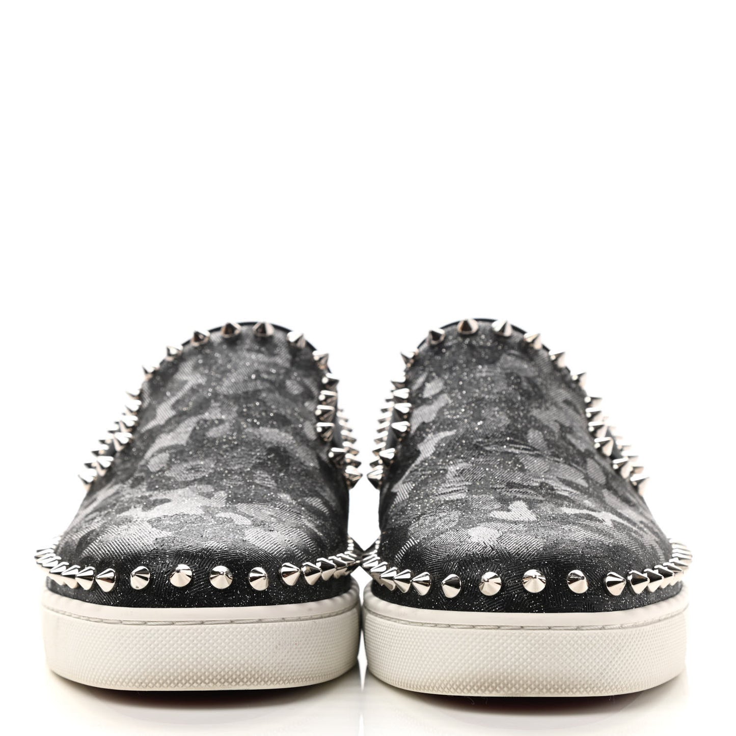 Glitter Spikes Womens Roller Boat Flat 38.5 Black