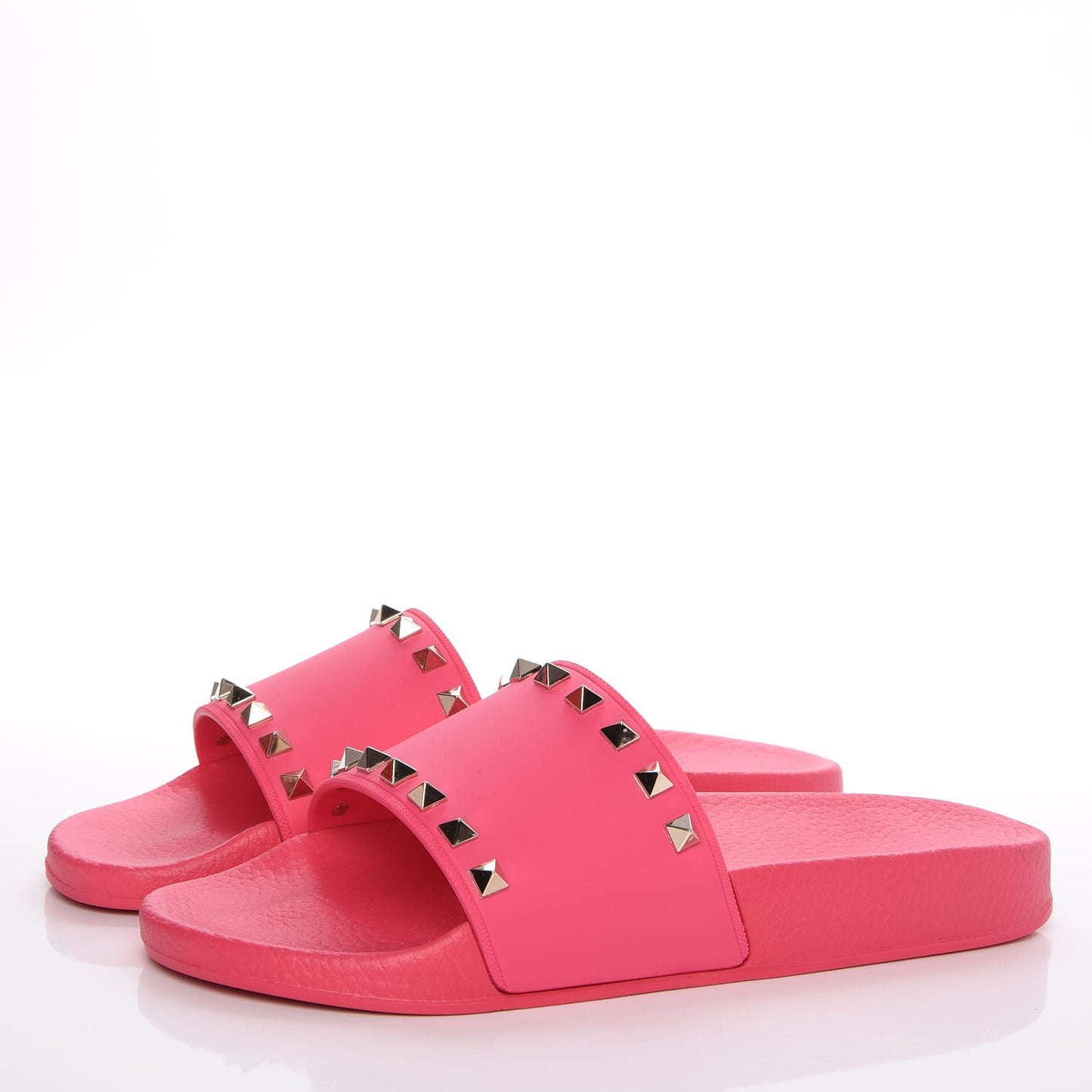 Rubber Rockstud Slide Sandals 39 Shadow Pink