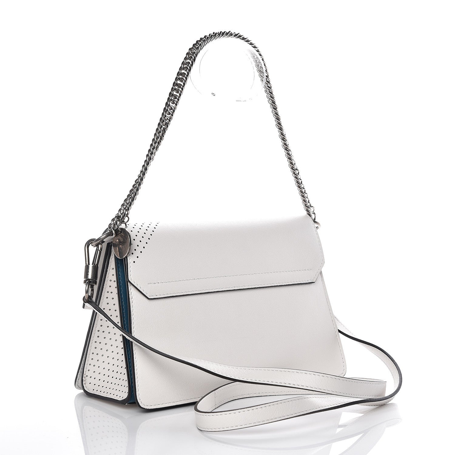 Givenchy Lambskin Perforated Small GV3 Shoulder Bag White 3 of 9