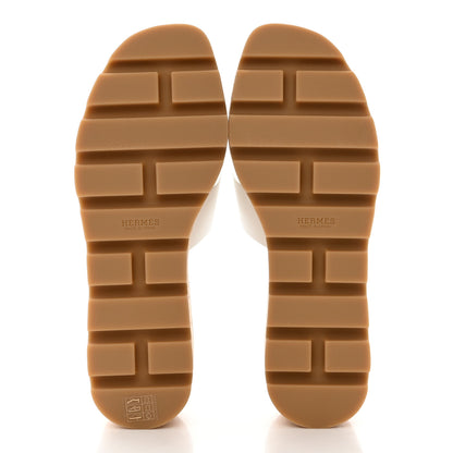 Hermes Calfskin Cork Eze 30 Sandals 36 White 5 of 9