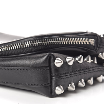 Alexander McQueen Calfskin Studded Padlock Skull Clutch Black 6 of 9