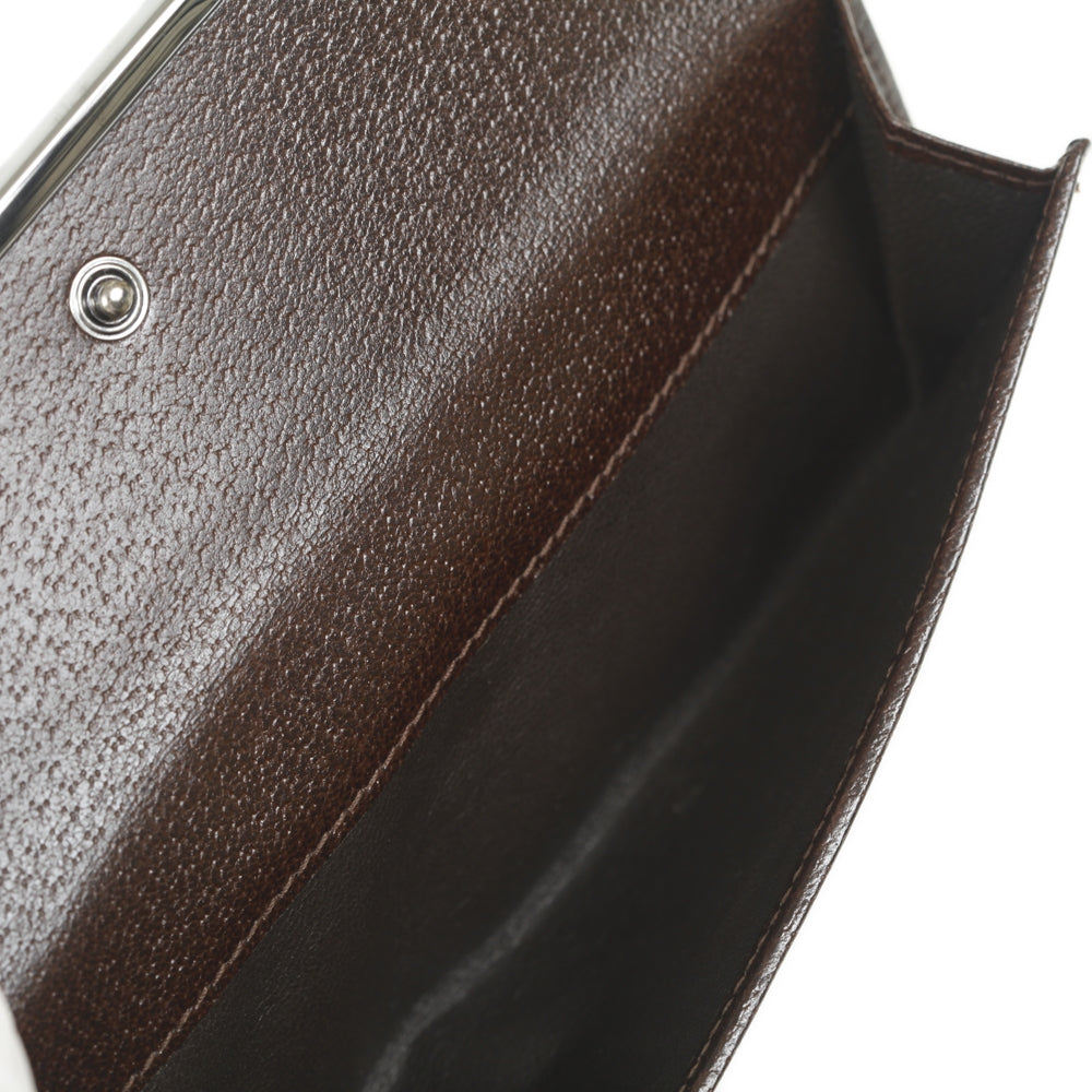 Monogram Metal Bar Continental Flap Wallet Beige Ebony Dark Brown