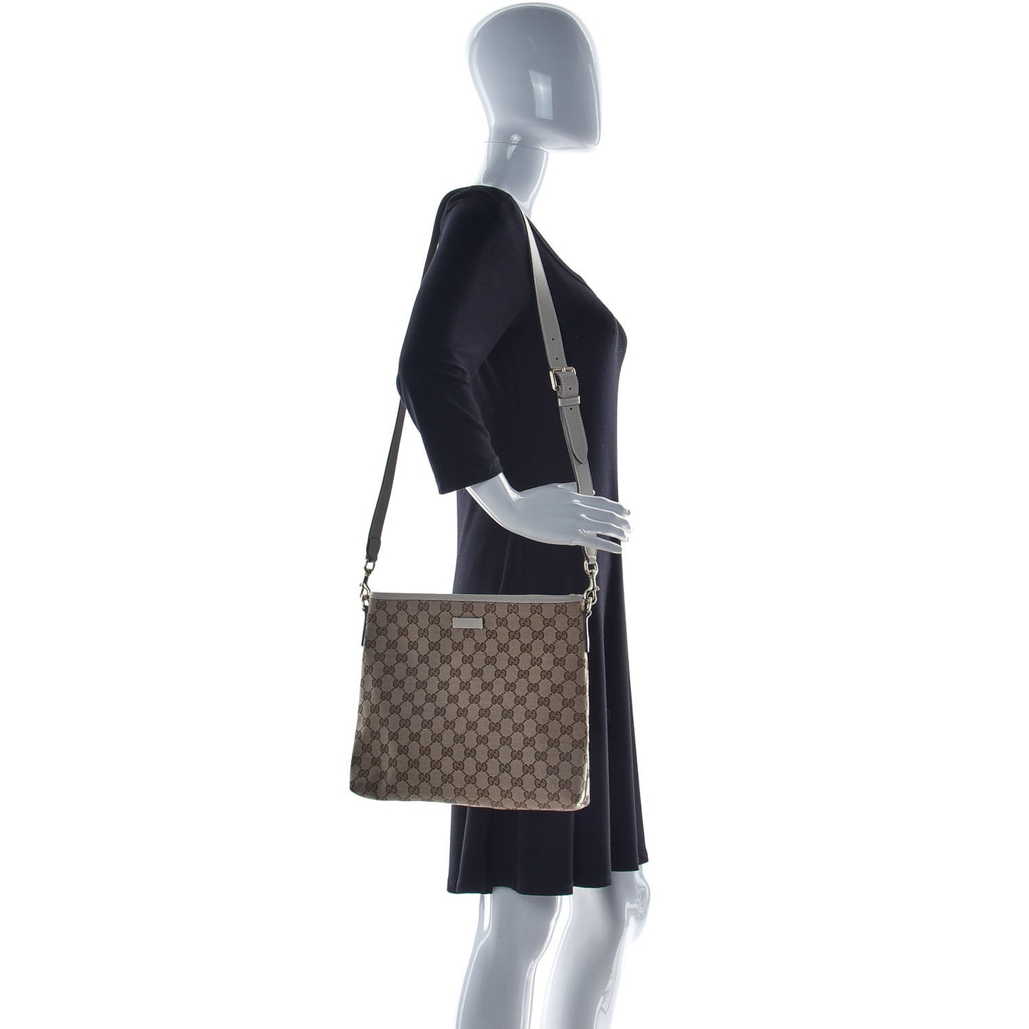 Monogram Medium Flat Messenger Bag Off White