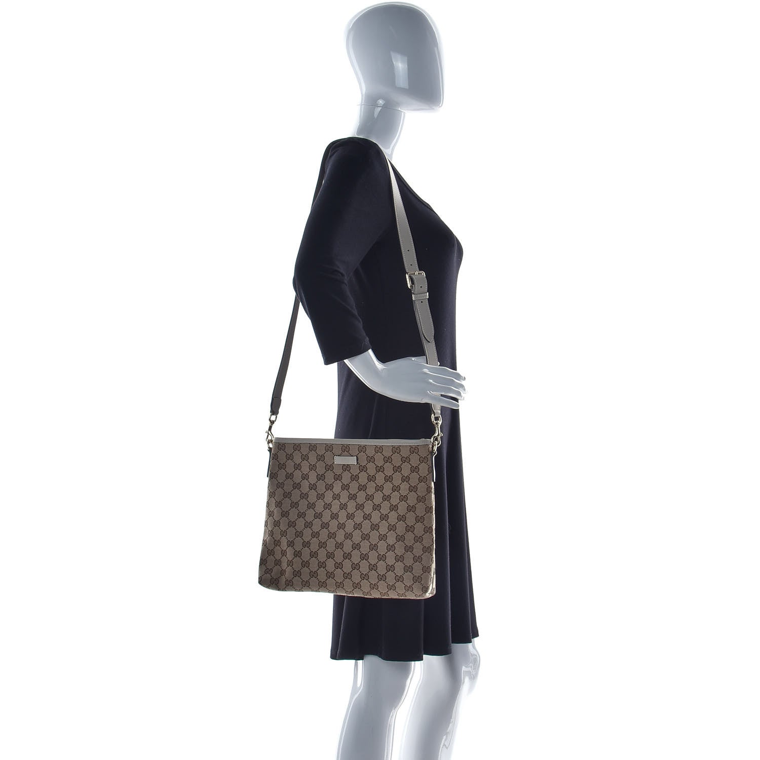 Gucci Monogram Medium Flat Messenger Bag Off White 3 of 10