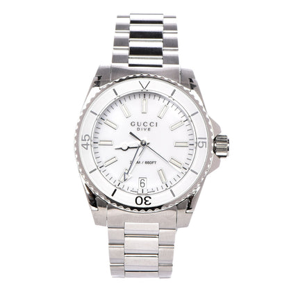 Gucci Stainless Steel 32mm Dive Quartz Watch White 1 of 11