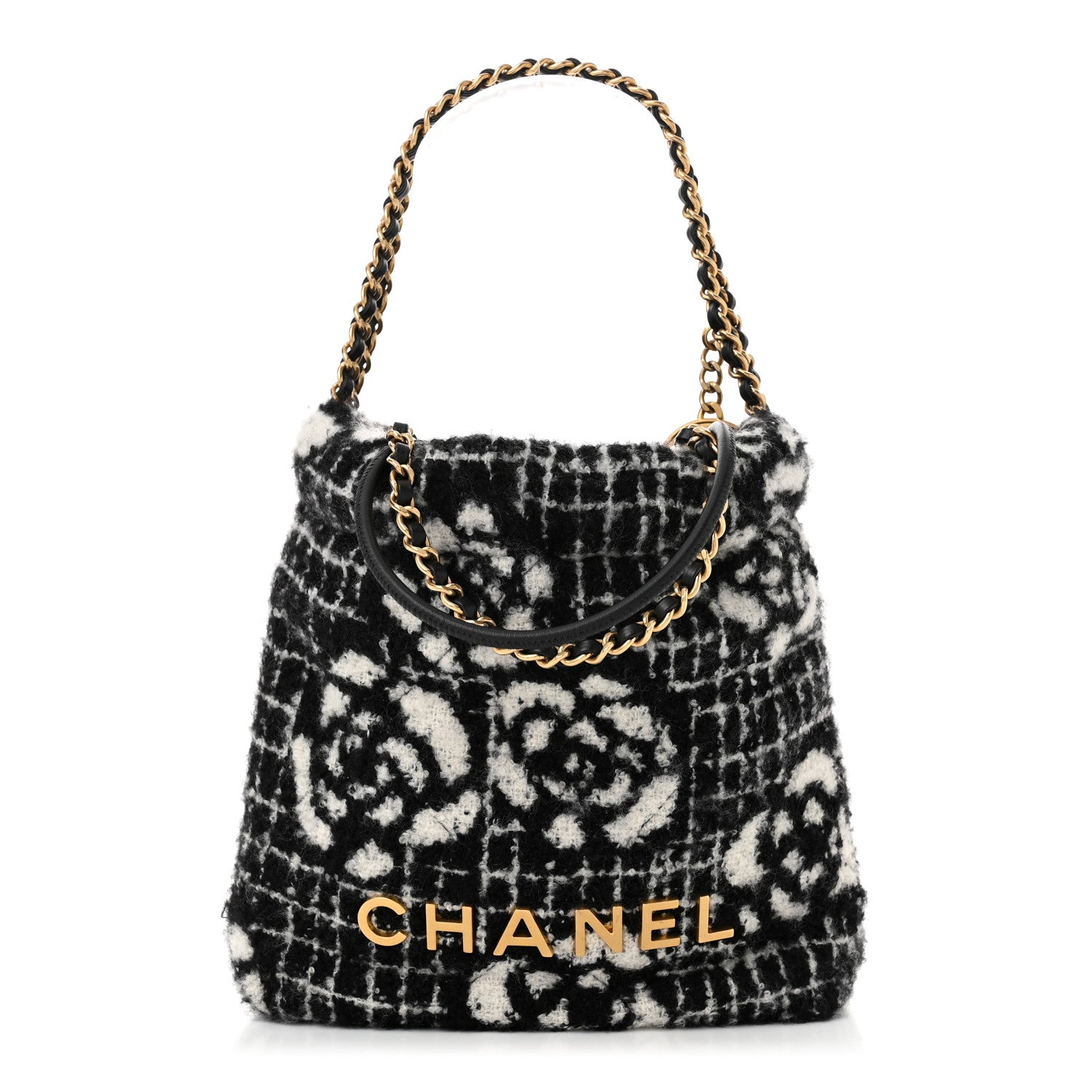 Chanel Cashmere Mini Chanel 22 Black White 1664520 – FASHIONPHILE