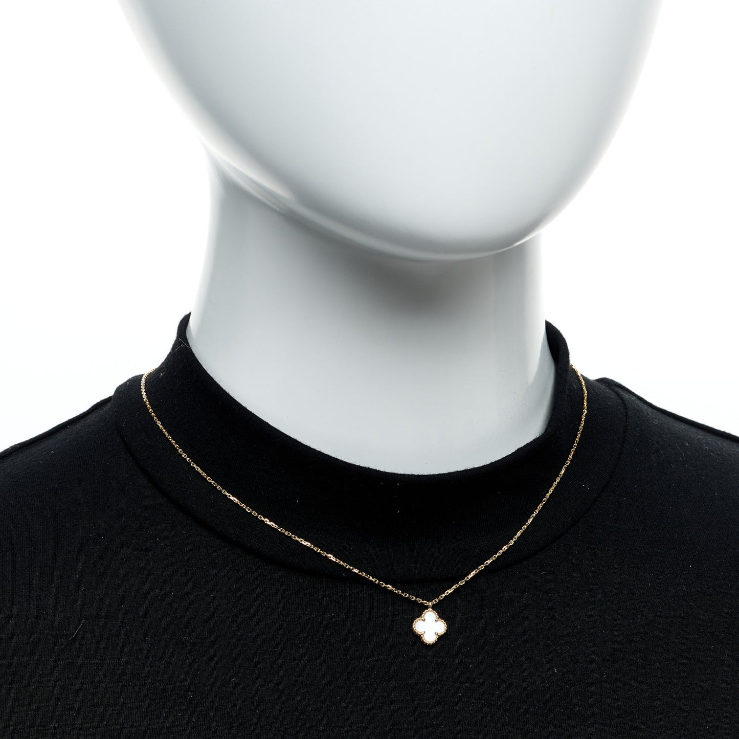 18K Yellow Gold Mother of Pearl Sweet Alhambra Pendant Necklace