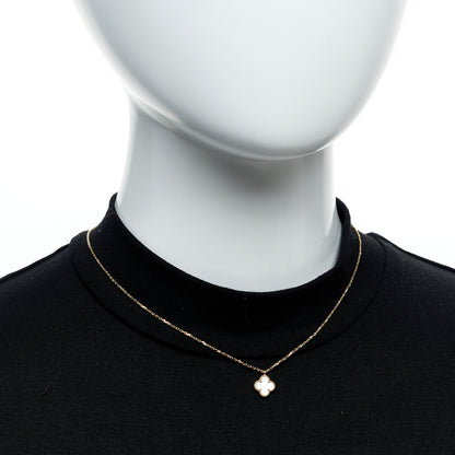 Van Cleef & Arpels 18K Yellow Gold Mother of Pearl Sweet Alhambra Pendant Necklace 2 of 6
