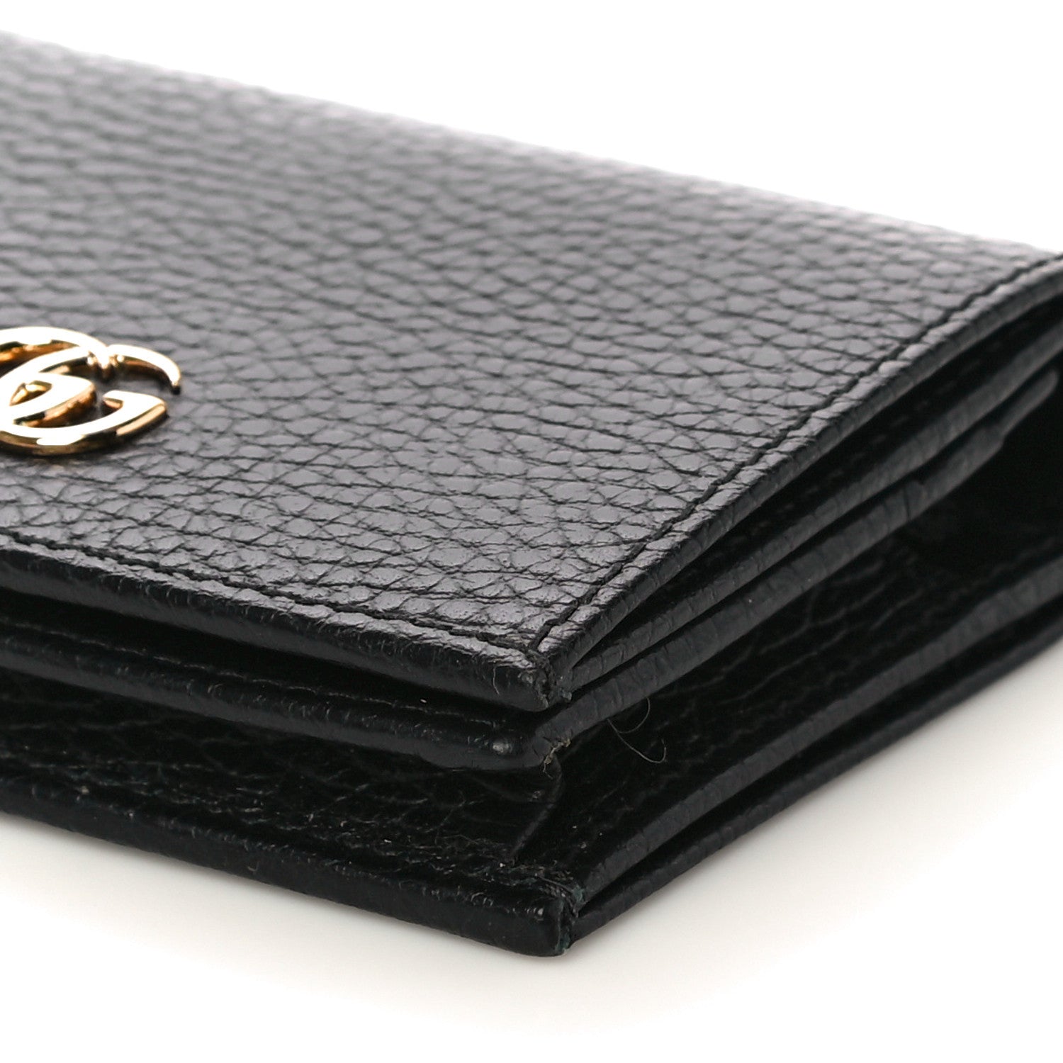 Gucci Pebbled Calfskin GG Marmont Card Case Black 9 of 10