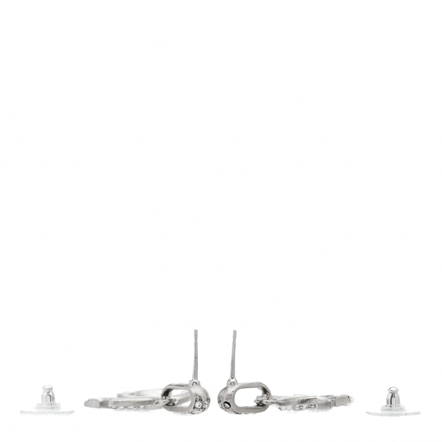 Chanel Crystal Palais Garnier CC Drop Earrings Silver 3 of 5