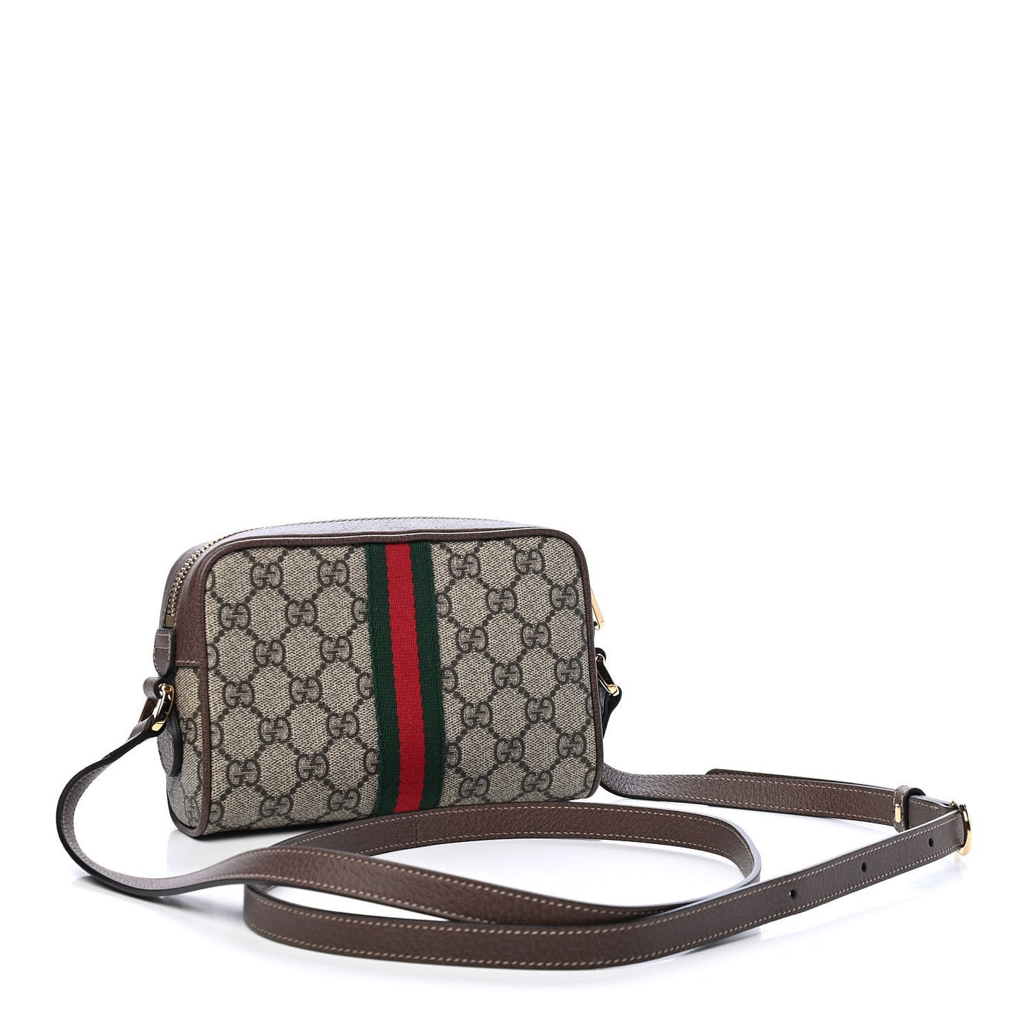 GG Supreme Monogram Web Mini Ophidia Shoulder Bag Brown