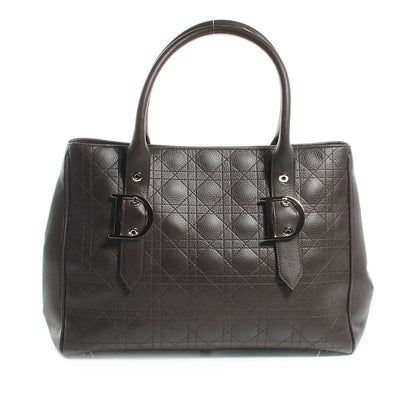 Christian Dior Leather Cannage Stitched Tote Brown 1 of 7