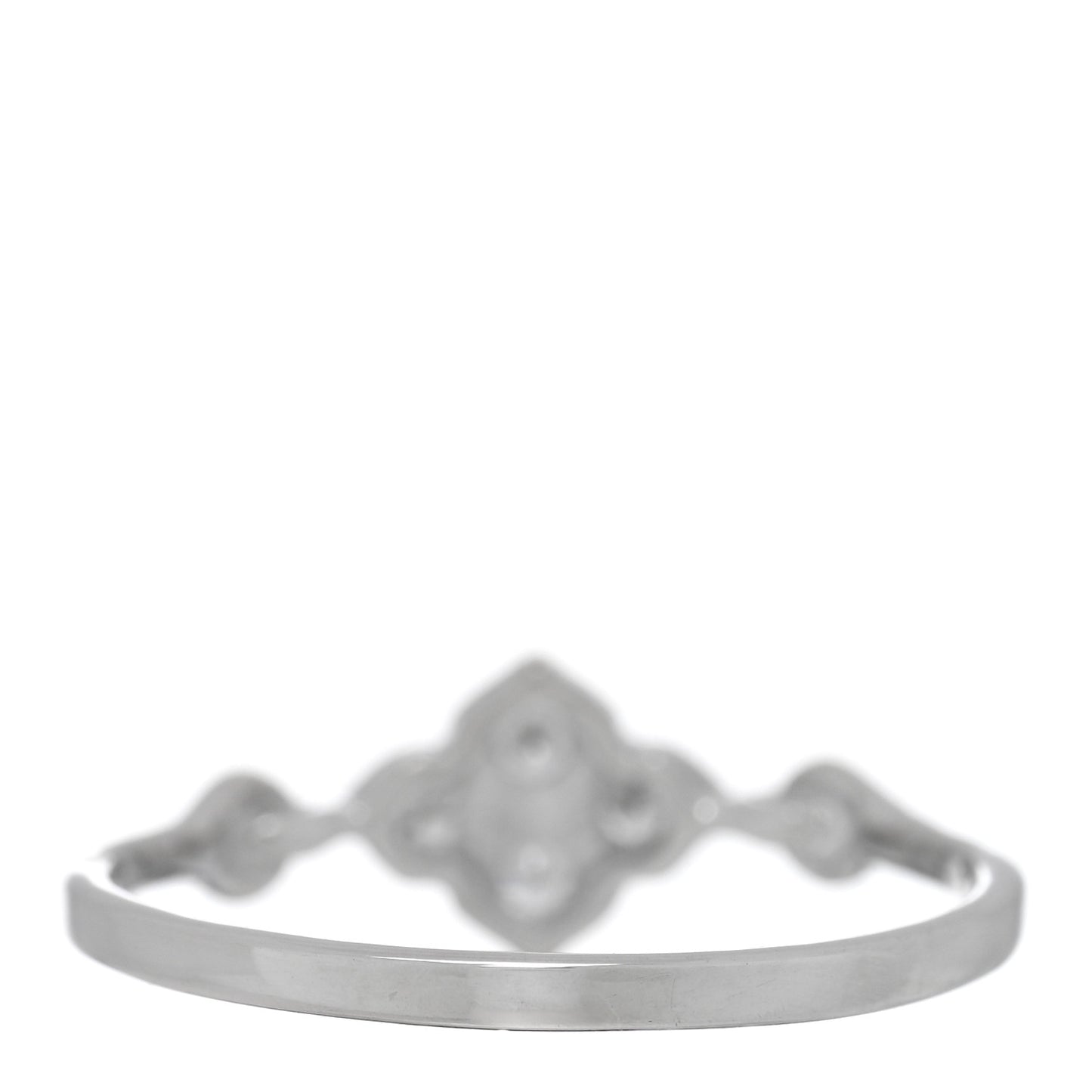 18K White Gold Diamond Hindu Floral Ring 53 6.25