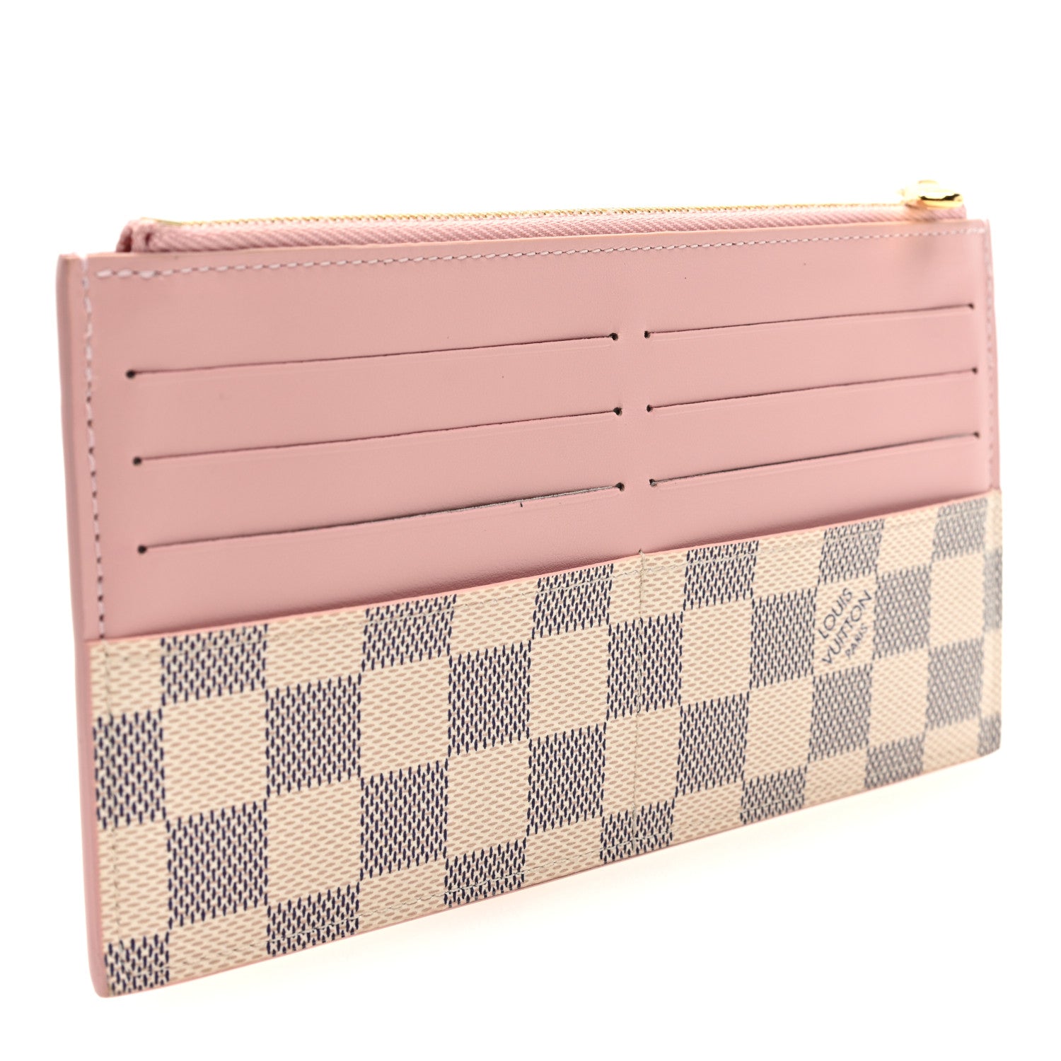 Louis Vuitton Damier Azur Slim Purse Rose Ballerine 3 of 6