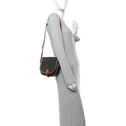 Celine Triomphe Canvas Medium Folco Bag Tan 2 of 9
