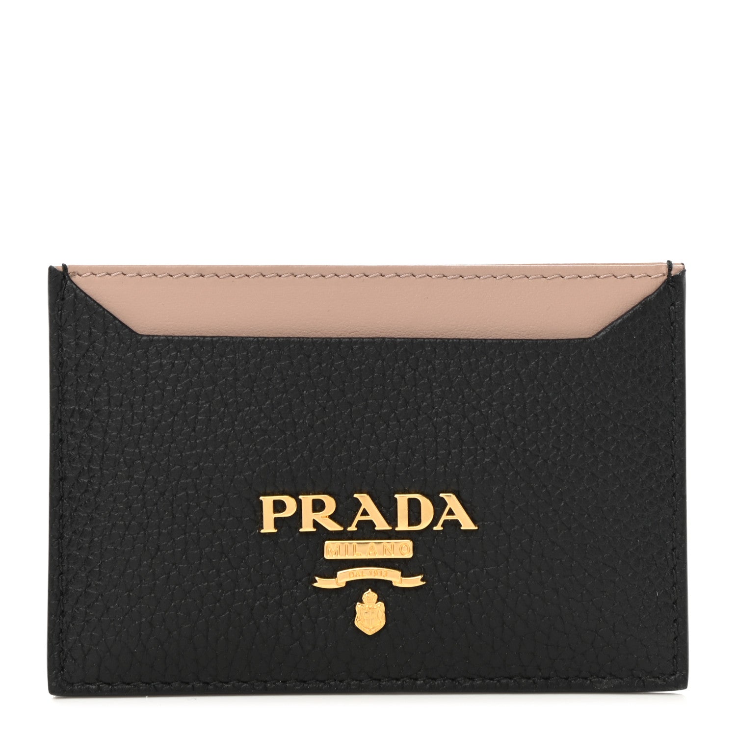 Prada Daino Colour Card Holder Black Cammeo 1 of 7